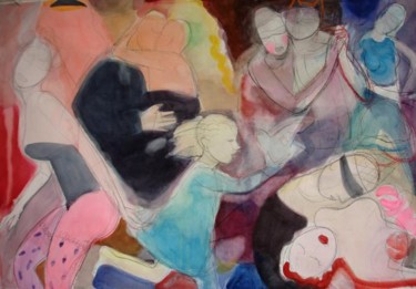 Peinture intitulée "Carneval" par Irena Luse, Œuvre d'art originale, Aquarelle