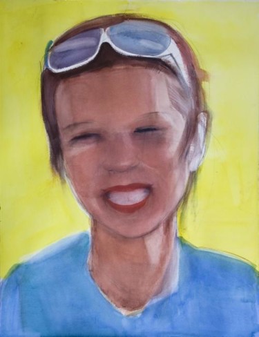 Painting titled "Smiling" by Irena Luse, Original Artwork, Watercolor