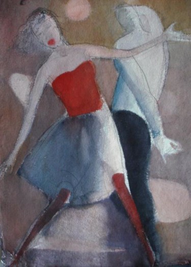 Schilderij getiteld "Dance" door Irena Luse, Origineel Kunstwerk, Aquarel