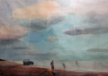 Painting titled "Shore" by Irena Luse, Original Artwork, Watercolor