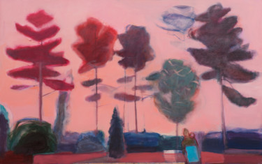 Peinture intitulée "Evening walk" par Irena Luse, Œuvre d'art originale, Huile