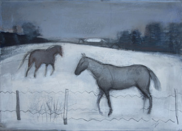 Painting titled "Winter" by Irena Luse, Original Artwork, Pastel
