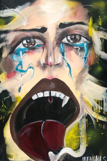 Painting titled "never stop crying" by Irena Narbutovskikh, Original Artwork, Acrylic