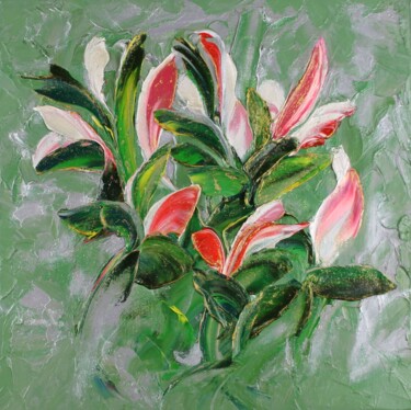 Painting titled "Flowers 34003" by Irene Ba, Original Artwork, Oil