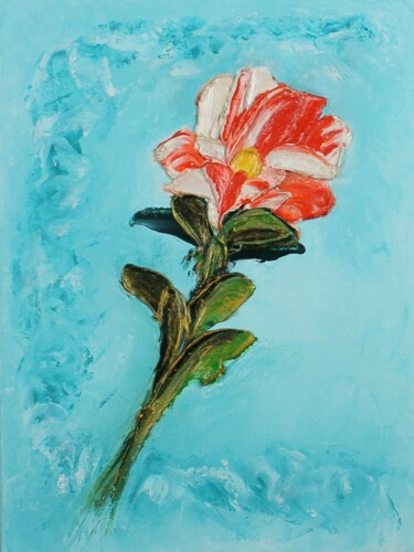 Pintura intitulada "Abstract Flower 340…" por Irene Ba, Obras de arte originais, Óleo