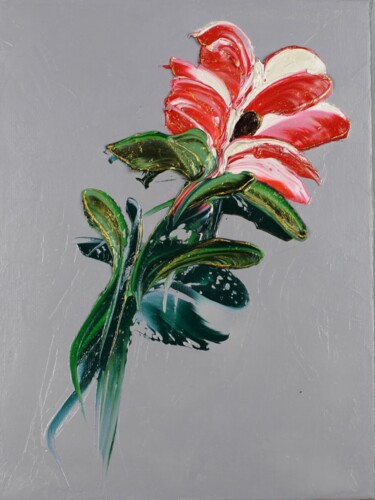 "Abstract Flower 340…" başlıklı Tablo Irene Ba tarafından, Orijinal sanat, Petrol Ahşap Sedye çerçevesi üzerine monte edilmiş