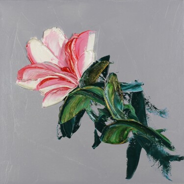 Ζωγραφική με τίτλο "Abstract Flower 340…" από Irene Ba, Αυθεντικά έργα τέχνης, Λάδι Τοποθετήθηκε στο Ξύλινο φορείο σκελετό