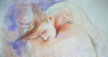 Pintura intitulada "MOMENTS OF LOVE. №2…" por Irene Bibik-Chkolian, Obras de arte originais, Aquarela