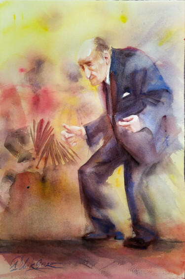 Schilderij getiteld "Maestros del Tango.…" door Irene Bibik-Chkolian, Origineel Kunstwerk, Aquarel