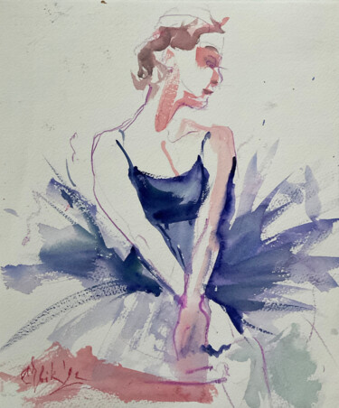 Pittura intitolato "Dreams of ballet. S…" da Irene Bibik-Chkolian, Opera d'arte originale, Acquarello
