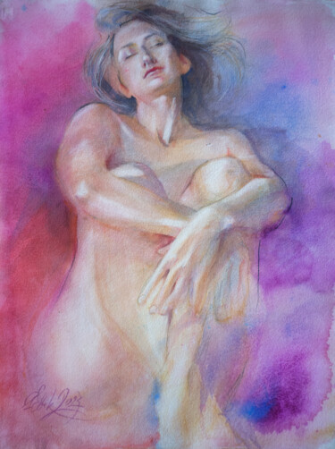 Schilderij getiteld "My Watercolor Unive…" door Irene Bibik-Chkolian, Origineel Kunstwerk, Aquarel