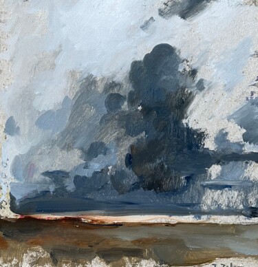 Peinture intitulée "Landscape with clou…" par Irene Cordes, Œuvre d'art originale, Huile