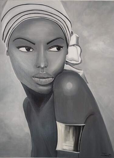 Картина под названием "Dulce Africana" - Irene Fernandez Alcain, Подлинное произведение искусства, Масло Установлен на Дерев…