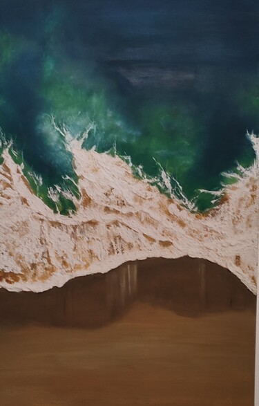 Malerei mit dem Titel "Orilla revuelta" von Irene Fernandez Alcain, Original-Kunstwerk, Gips Auf Keilrahmen aus Holz montiert