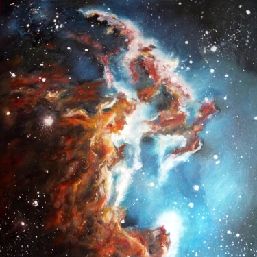 Painting titled "nebuleuse.jpg" by Irene Mahon, Original Artwork, Oil