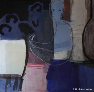 Painting titled "Blue figure" by Irene Maria Amerbacher, Original Artwork, Acrylic
