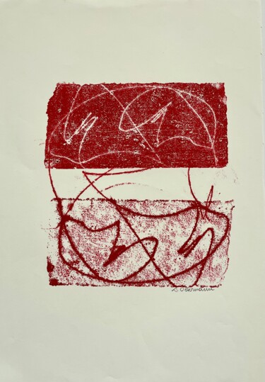 Gravures & estampes intitulée "Augenblick #9" par Irene Ostermann, Œuvre d'art originale, Monotype