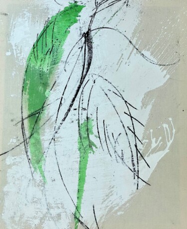 Printmaking titled "von Augenblick zu A…" by Irene Ostermann, Original Artwork, Monotype Mounted on Wood Stretcher frame