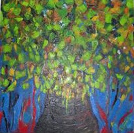 Painting titled "Árvore I" by Irene Pissarro, Original Artwork, Oil