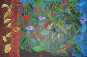 Painting titled "Jardim das flores r…" by Irene Pissarro, Original Artwork, Oil