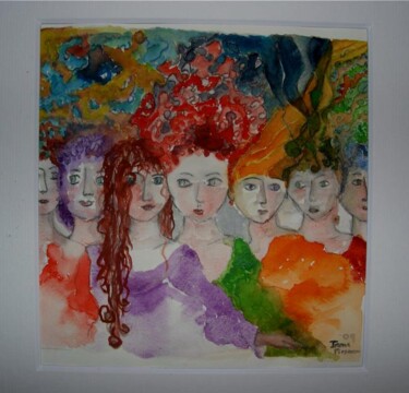 Ζωγραφική με τίτλο "Histórias de mulher…" από Irene Pissarro, Αυθεντικά έργα τέχνης, Λάδι