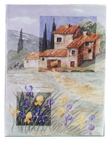Peinture intitulée "les iris" par Irene Streichert, Œuvre d'art originale