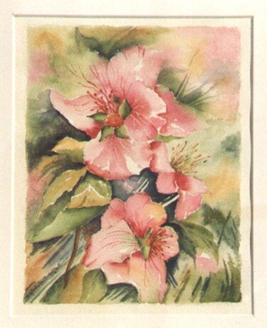 Peinture intitulée "fleurs de pommiers" par Irene Streichert, Œuvre d'art originale