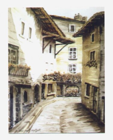 Painting titled "rue savoyarde" by Irene Streichert, Original Artwork