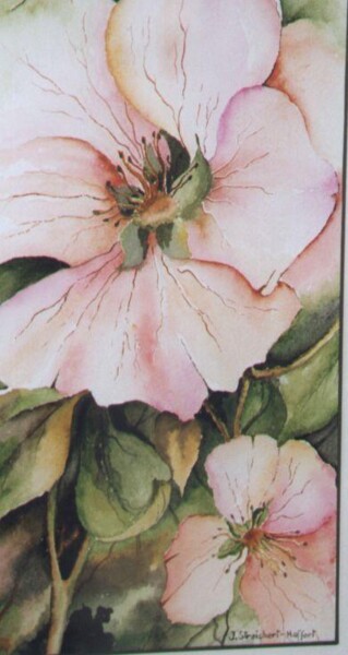 Painting titled "fleurs de pommier 2" by Irene Streichert, Original Artwork