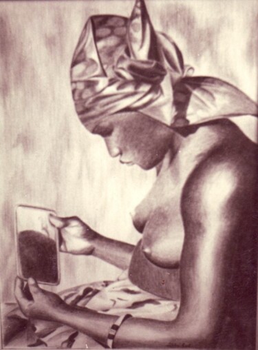 Dessin intitulée "Douce Afrique" par Irene Streichert, Œuvre d'art originale