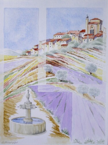 Painting titled "Lavandes à Valensol…" by Irene Streichert, Original Artwork