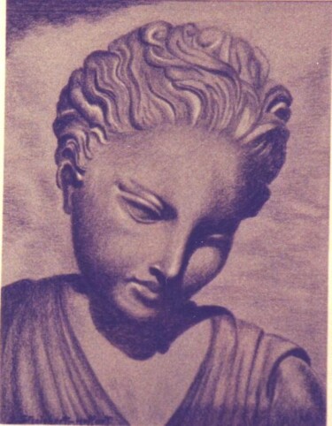 Dessin intitulée "statue au fusain" par Irene Streichert, Œuvre d'art originale