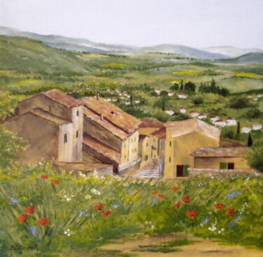 Painting titled "Gréoux , mon villag…" by Irene Streichert, Original Artwork