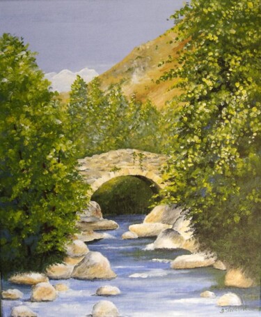 Peinture intitulée "Pont sur le Drac da…" par Irene Streichert, Œuvre d'art originale