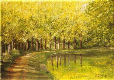 Peinture intitulée "Le Canal du Midi à…" par Irene Streichert, Œuvre d'art originale