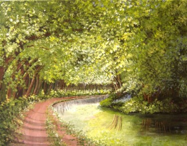 Peinture intitulée "le Canal du Midi" par Irene Streichert, Œuvre d'art originale