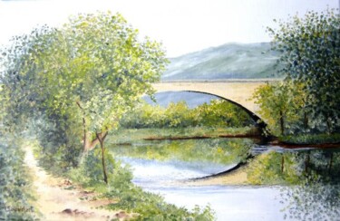 Peinture intitulée "Le pont sur le Verd…" par Irene Streichert, Œuvre d'art originale