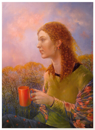 Painting titled "Evening" by Irene Vlassova, Original Artwork, Oil