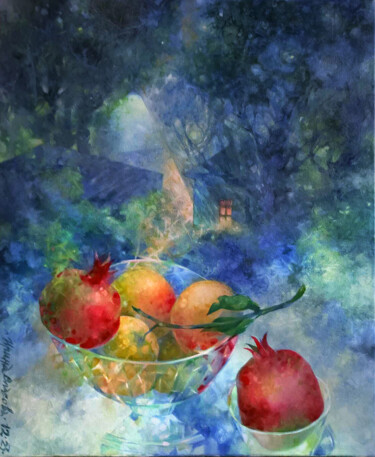Картина под названием "Lilac." - Irene Vlassova, Подлинное произведение искусства, Масло