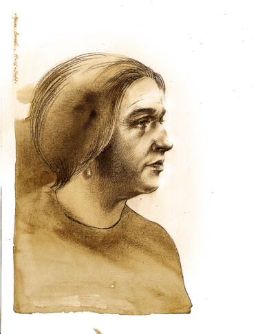 Disegno intitolato "Small portrait." da Irene Vlassova, Opera d'arte originale, Altro