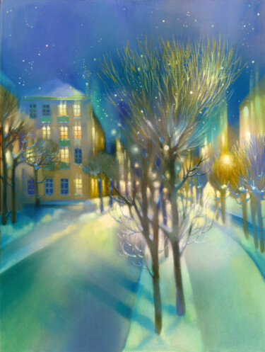 「Just about winter」というタイトルの絵画 Irene Vlassovaによって, オリジナルのアートワーク, テンペラ