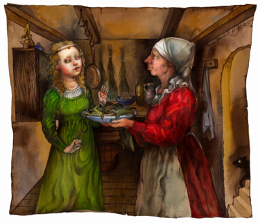 Картина под названием "Old Fairy Tale" - Irene Vlassova, Подлинное произведение искусства, Другой