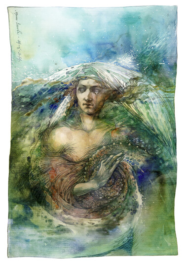 Malerei mit dem Titel "Resurrection of the…" von Irene Vlassova, Original-Kunstwerk, Aquarell