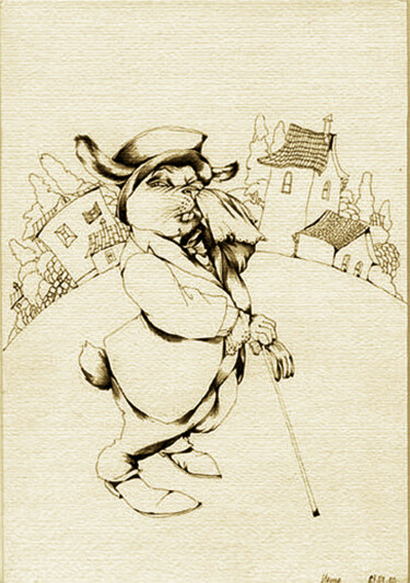 Drawing titled "Alice's Adventures…" by Irene Vlassova, Original Artwork, Ink