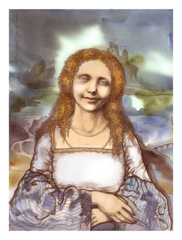 Dessin intitulée "The Lady of Shalott" par Irene Vlassova, Œuvre d'art originale, Autre