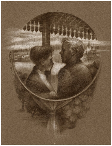 Dessin intitulée "His parents. Illust…" par Irene Vlassova, Œuvre d'art originale