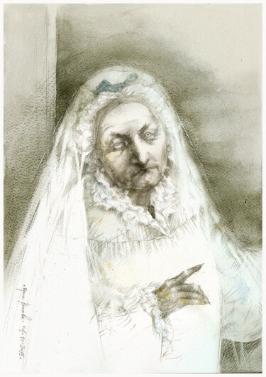 Zeichnungen mit dem Titel "The Queen of Spades" von Irene Vlassova, Original-Kunstwerk