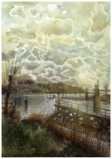 「On a river.」というタイトルの描画 Irene Vlassovaによって, オリジナルのアートワーク