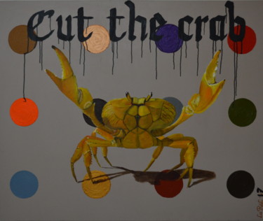 Painting titled "Cut the crab" by Irene Röling - Schilderkunst, Original Artwork, Acrylic