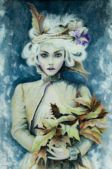 Картина под названием "Herbst" - Grazyna Federico, Подлинное произведение искусства, Акрил